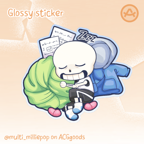Sleeping Sans || Glossy Die Cut Sticker