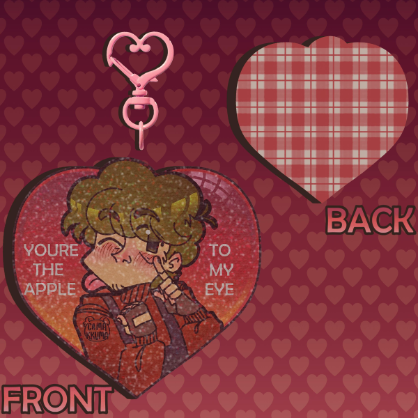 Valentines Grian Glitter Keychain