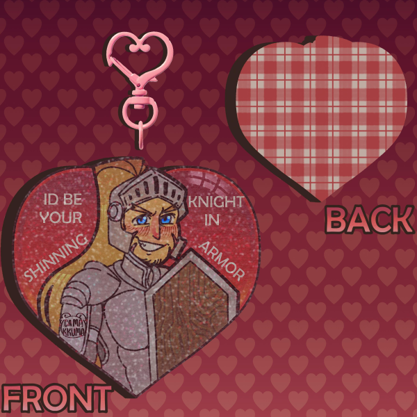 Valentines Welsknight Glitter Keychain