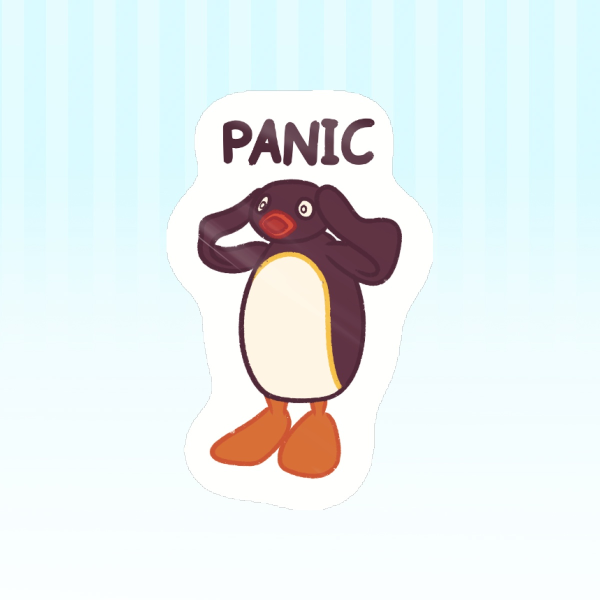 Pingu l Panic Sticker