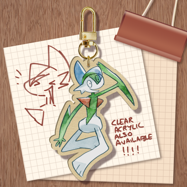 Gallade Wooden Keychain