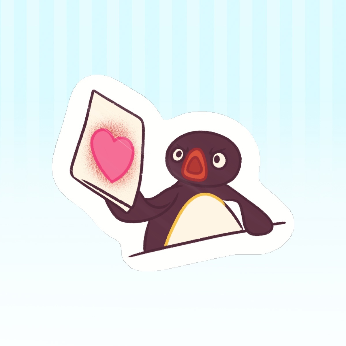 Pingu l Love Sticker