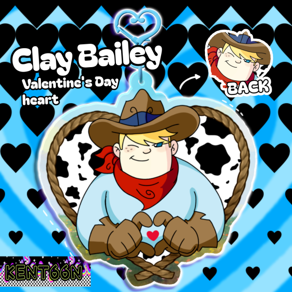Clay Bailey Valentine's Day Heart keychan
