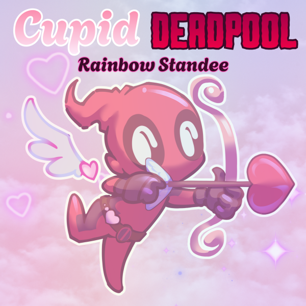 Cupid Deadpool Rainbow Acrylic Standee