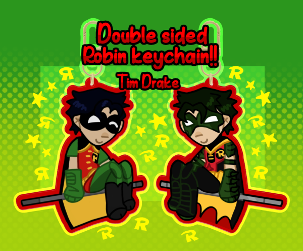 Modern/2000s Tim drake robin coloured acrylic keychain