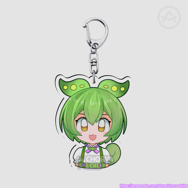 Zundamon (half-chibi) Keychain
