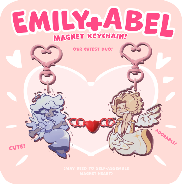Abel x Emily Magnet Keychain! Serapherd valentine day