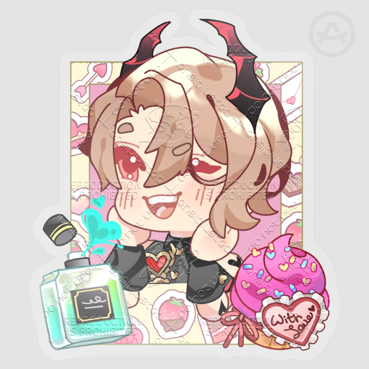 Asmodeus Polaroid v2 Clear Sticker