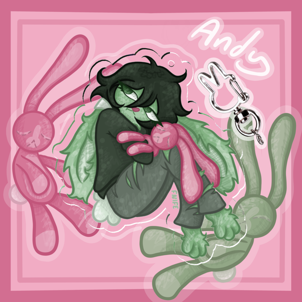 Andrew with Bunny Plush keychain 🩷 TCOAAL