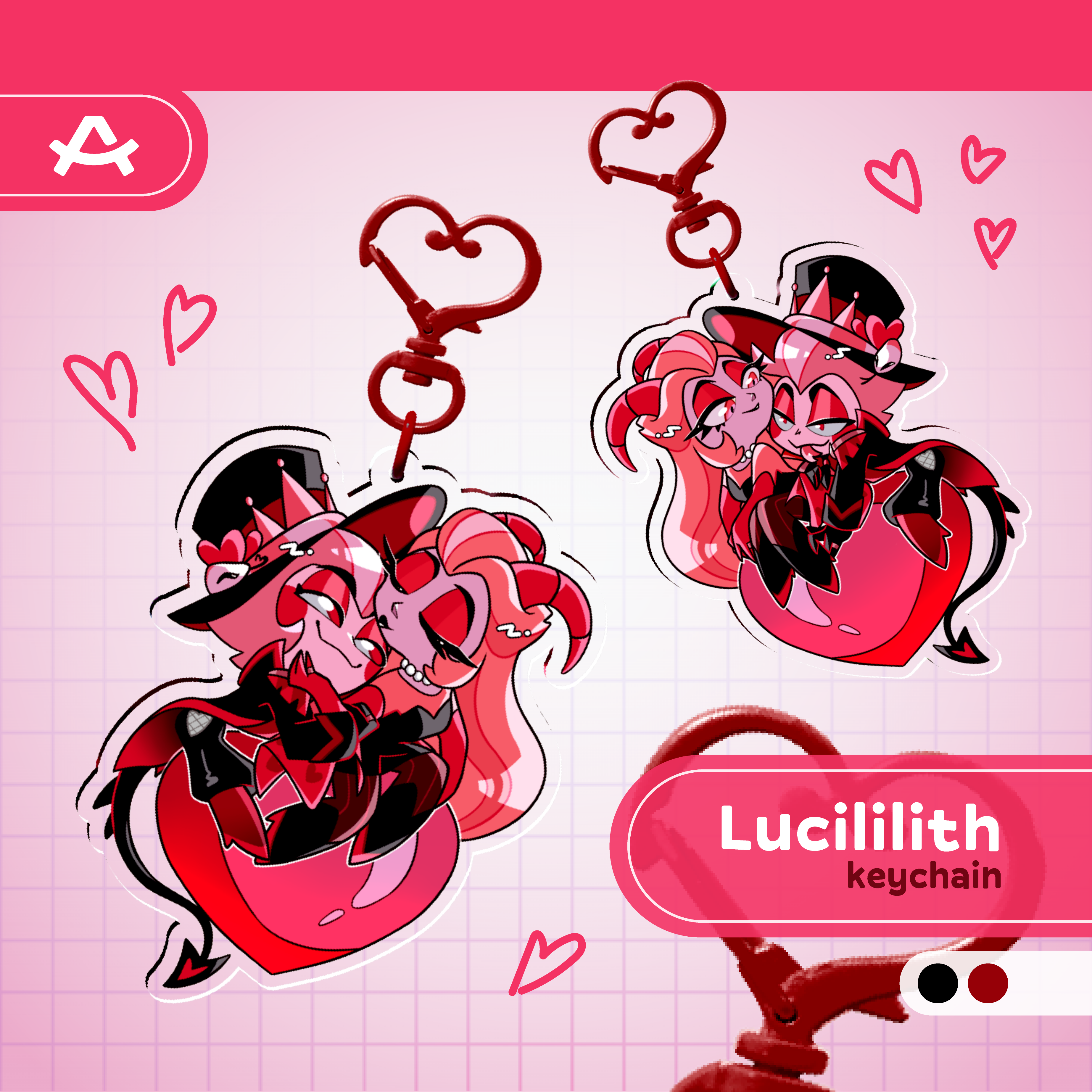 Lucililith Valentine´s Day (Red Palette) - Acrylic Keychain