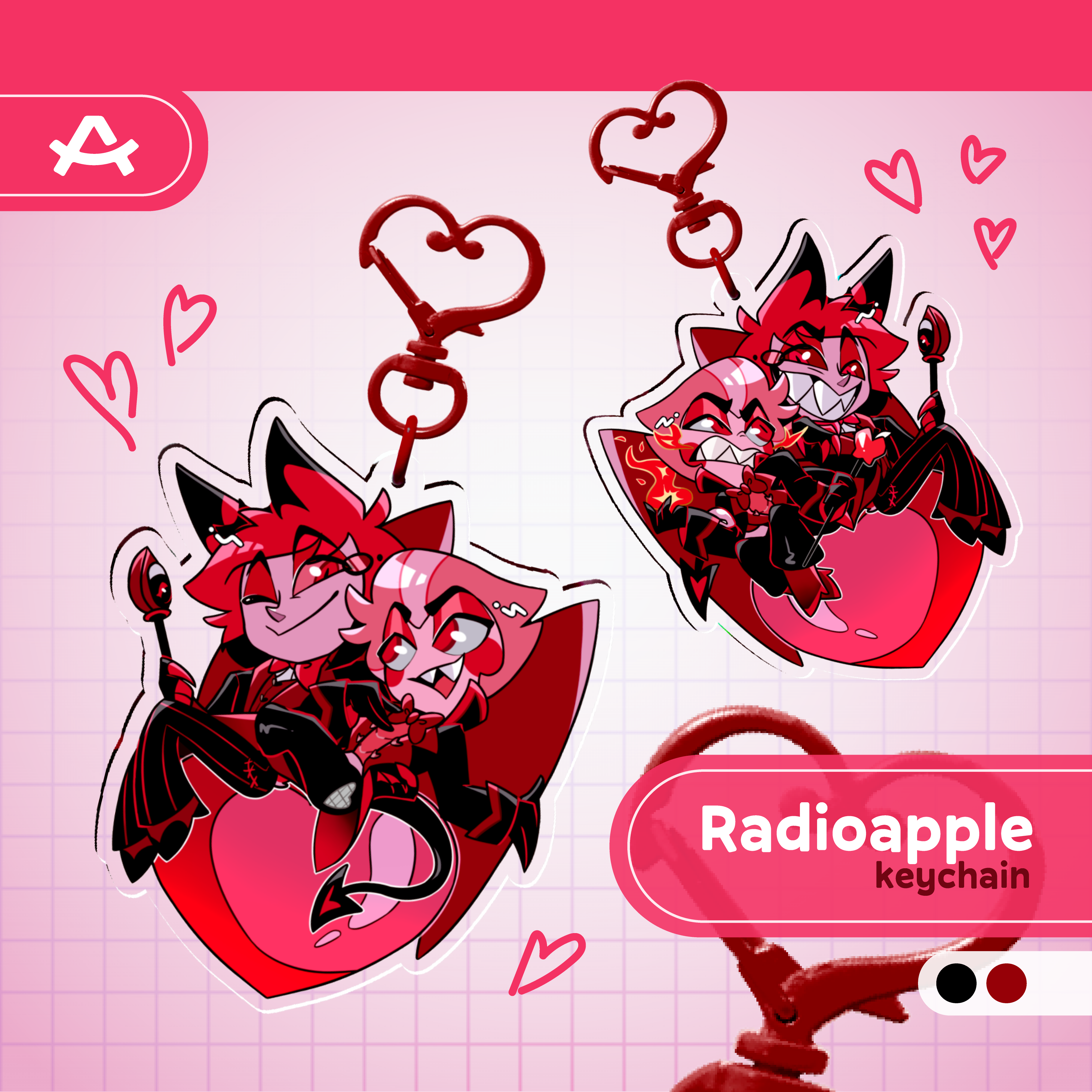 Radioapple Valentine´s Day (Red Palette) - Acrylic Keychain