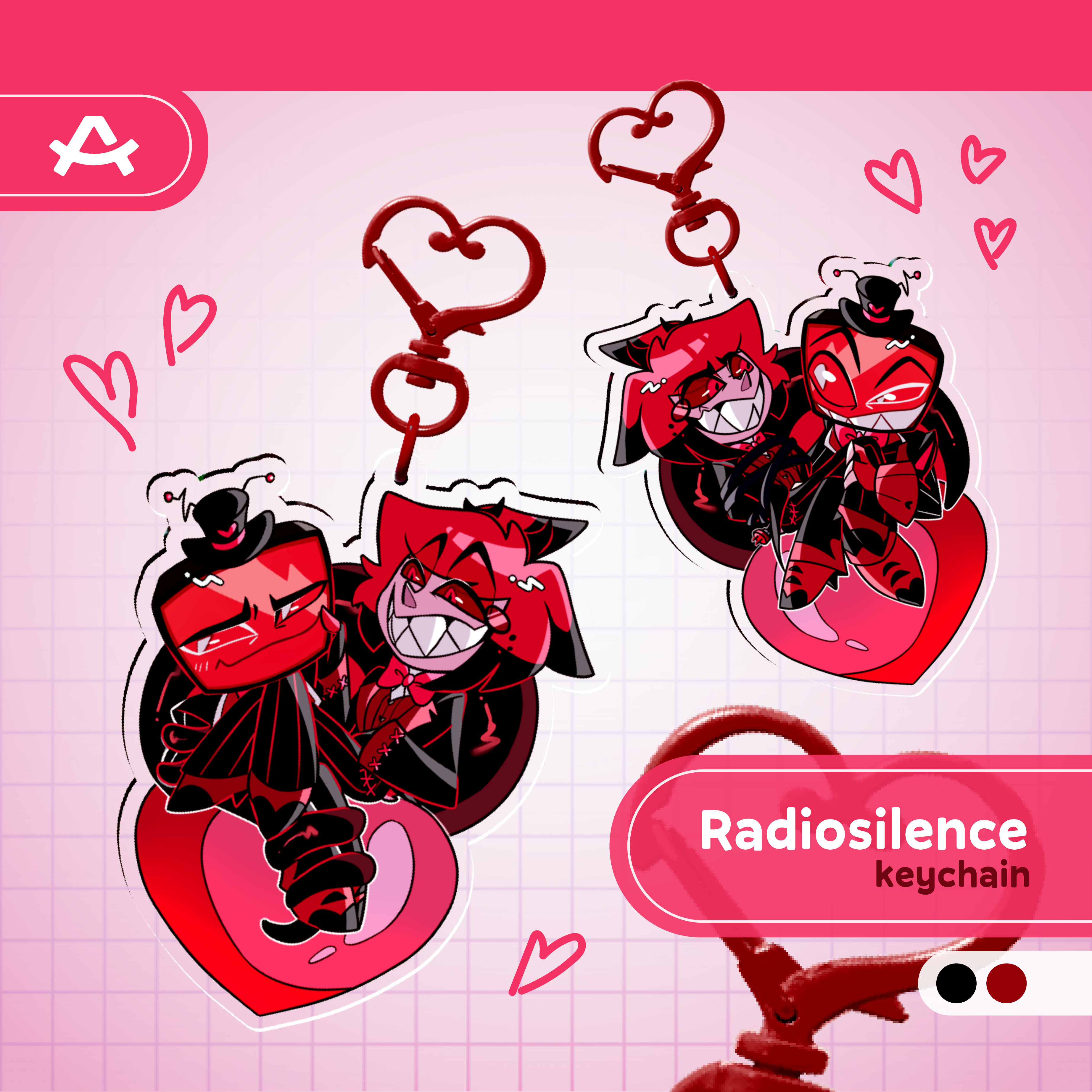 Radiosilence Valentine´s Day (Red Palette) - Acrylic Keychain