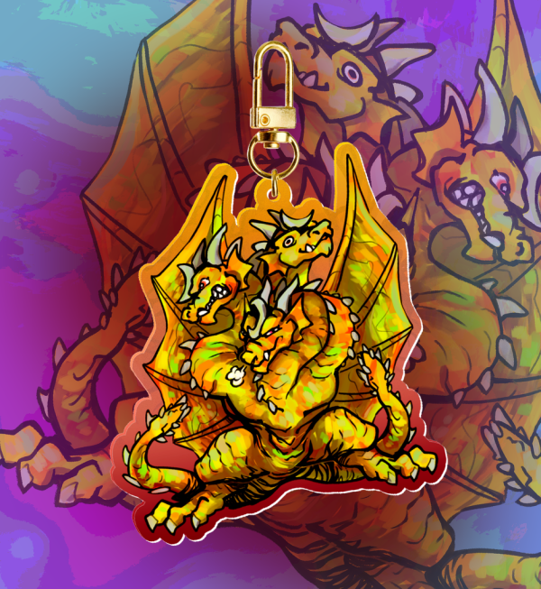 Godzilla King Ghidorah Acrylic Keychain