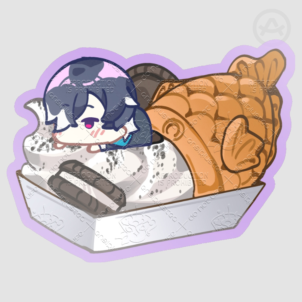 Belphegor Taiyaki Oreo Ice Cream Clear Sticker