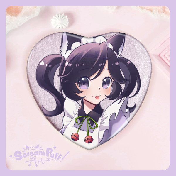 ScreamPuffArt 2025 Heart Badge - Brush Pink