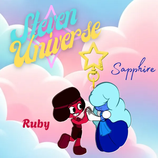Ruby Sapphire Steven Universe Chibi Full Bleed Acrylic Keychain
