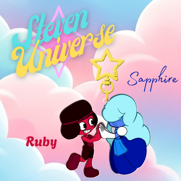 Ruby Sapphire Steven Universe Chibi Full Bleed Acrylic Keychain