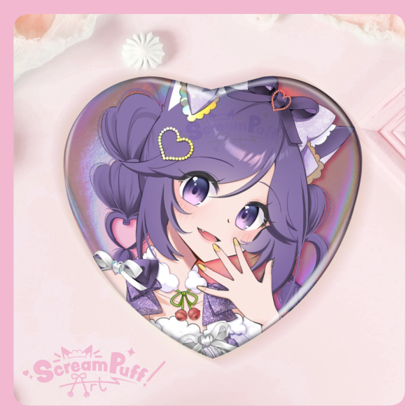 ScreamPuffArt 2025 Heart Badge - Rainbow Holo