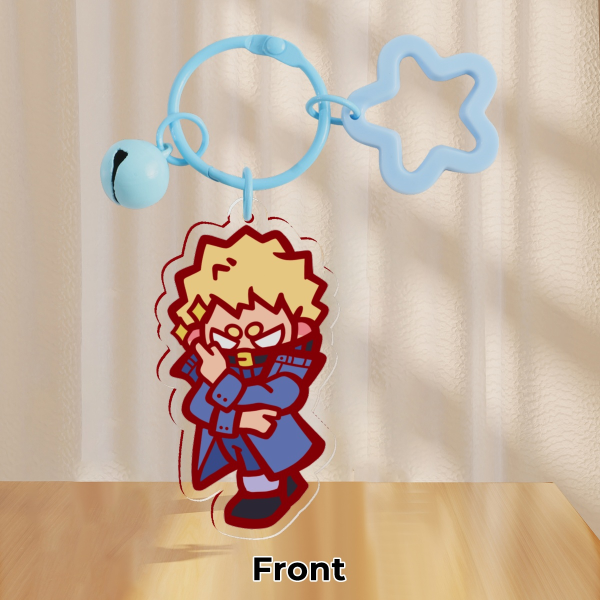 Acrylic Keychain - Fanboy Bakugo Katsuki Dynamight dressed as Tsunagu Hakamada Best Jeanist - My Hero Academia Anime BNHA MHA