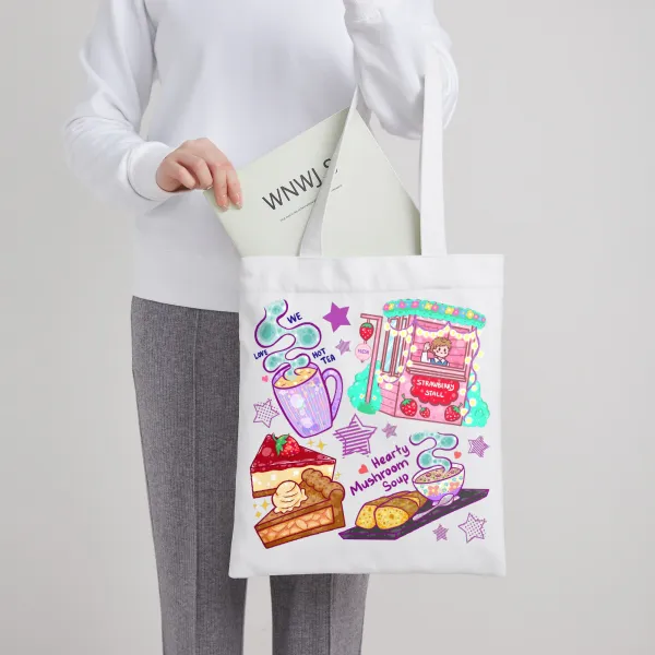 Canvas Tote Bag - Assorted Cute Food (39x34cm)