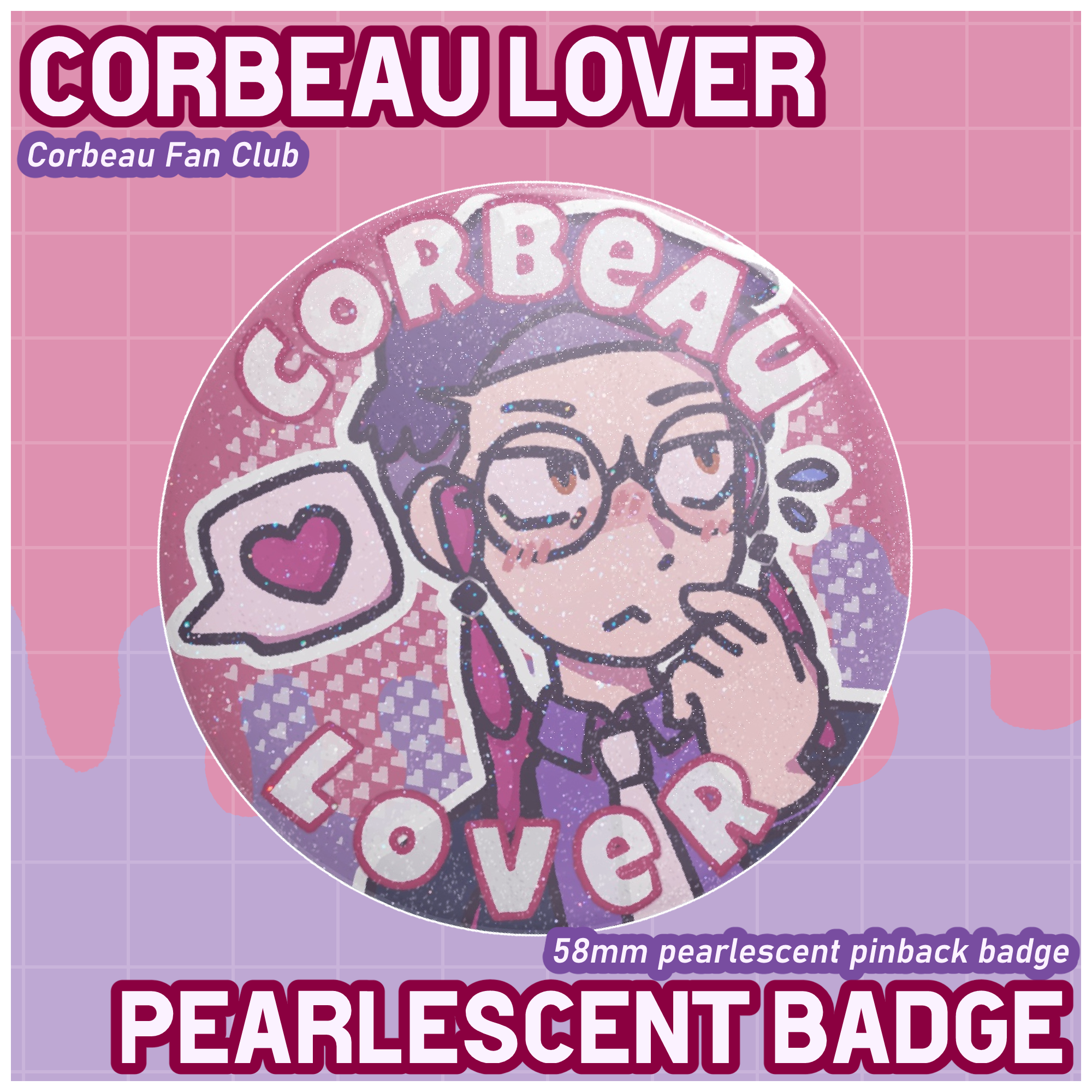 Corbeau Lover (Giving) - Pearlescent Pin Badge [PKMN]