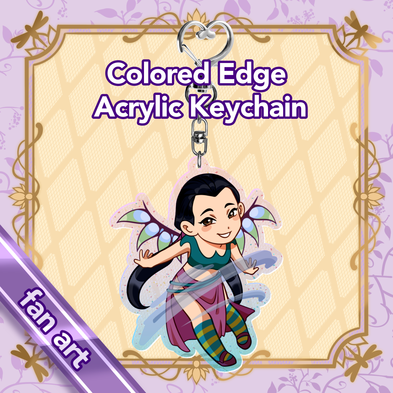 Hay-Lin Colored Edge Acrylic Keychain