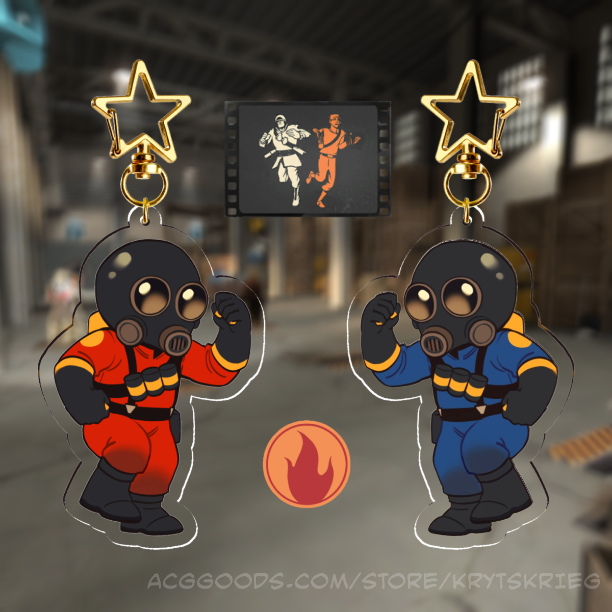 Pyro - RED & BLU Keychain