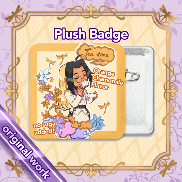 Lưu Ly - Orange Chamomile Flavor Square Plush Badge
