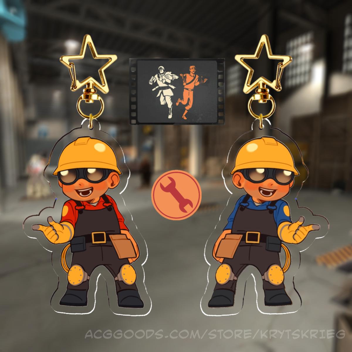 Engineer - RED & BLU Keychain