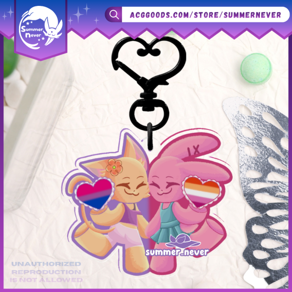 SAPPHICS Bi X Lesbian [ORIGINAL] Clear Acrylic Charm