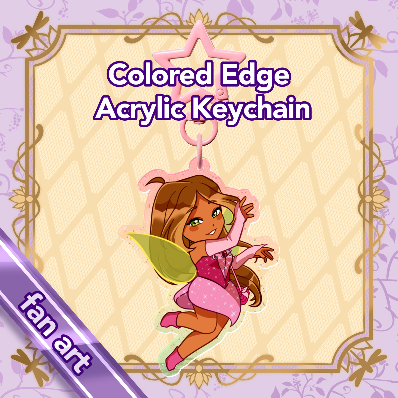 Flora Colored Edge Acrylic Keychain