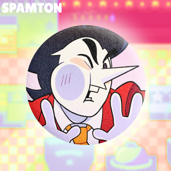 Squishy Spamton Plush Badge