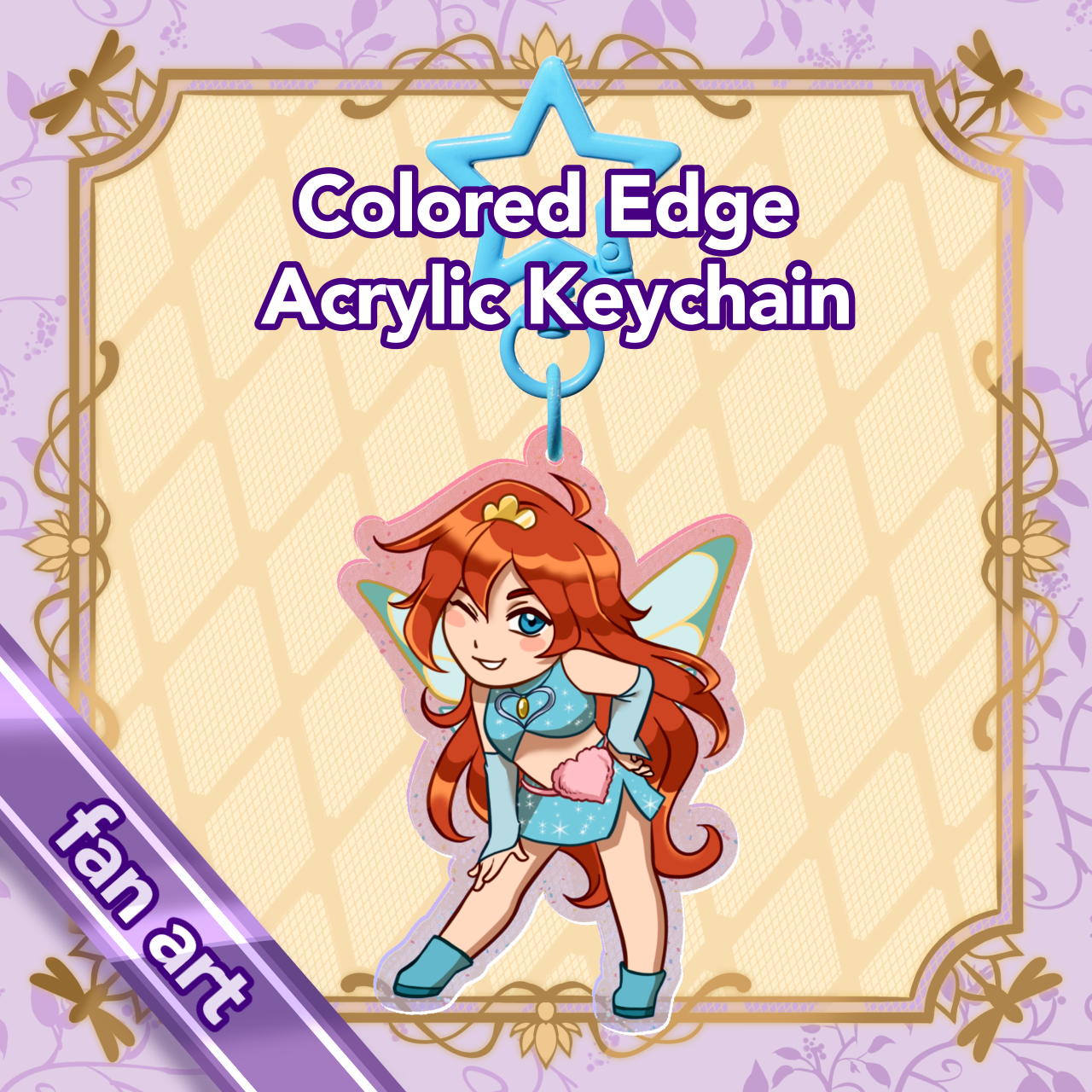 Bloom Colored Edge Acrylic Keychain