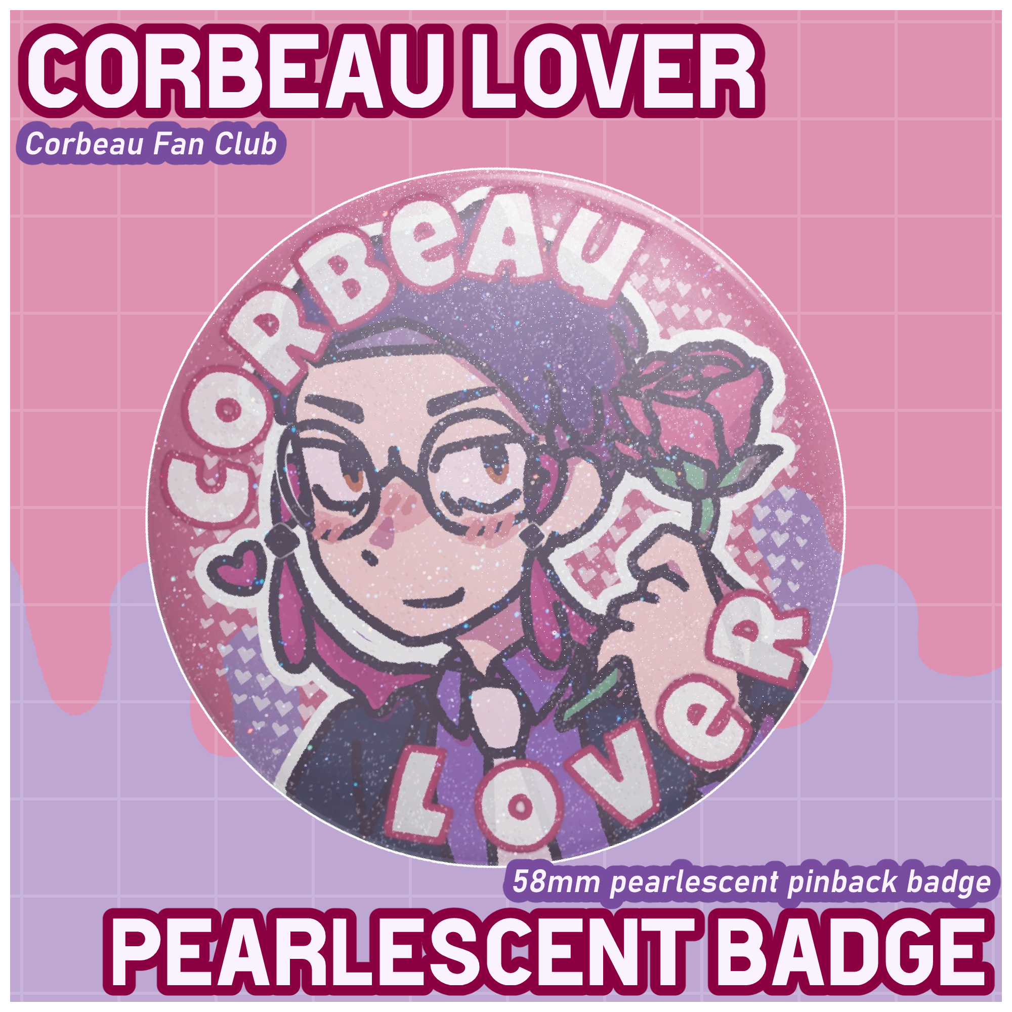 Corbeau Lover (Receiving) - Pearlescent Pin Badge [PKMN]