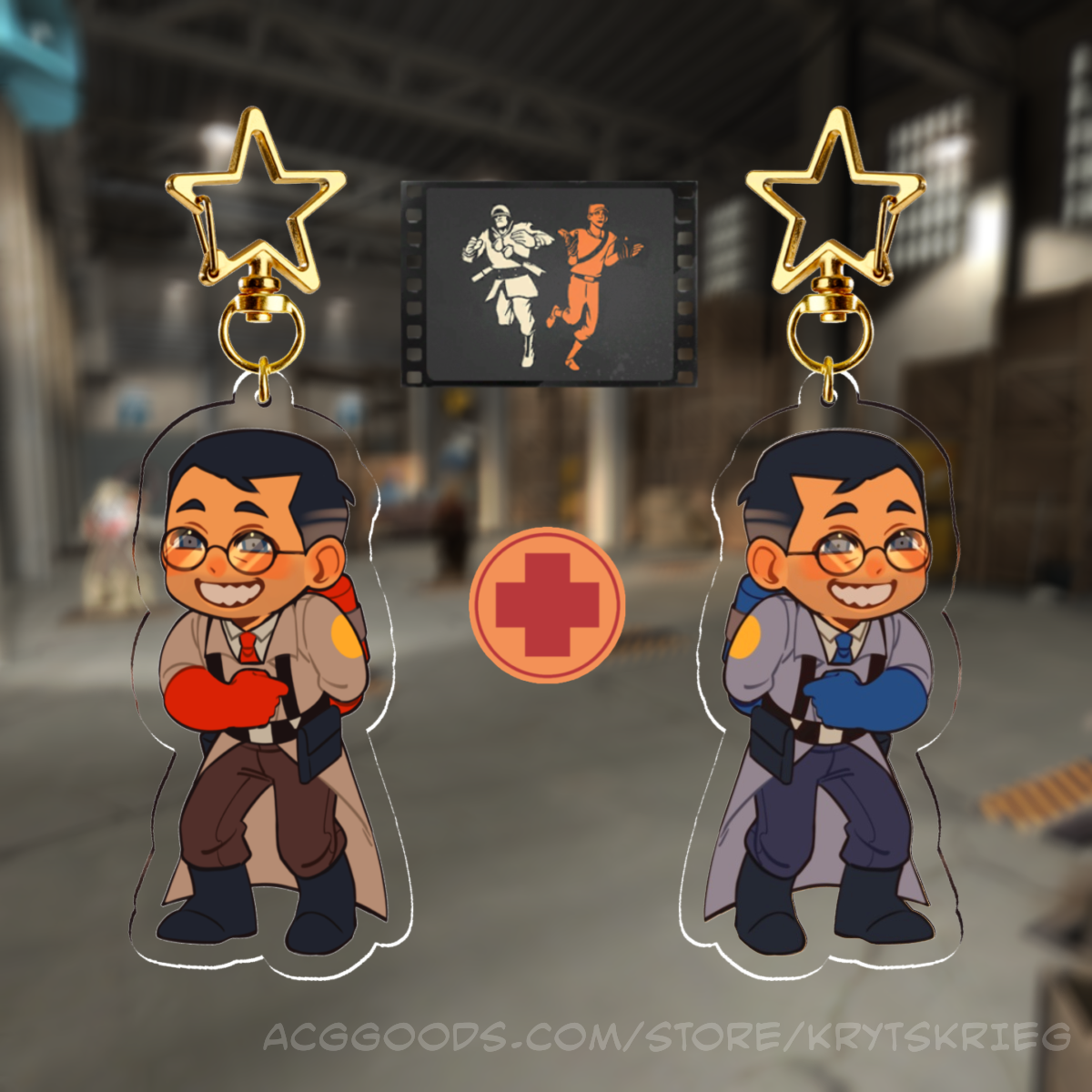 Medic - RED & BLU Keychain