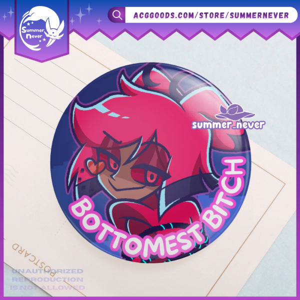 Bottomest B*tch Alastor [Hazbin Hotel] 2.25" Round Button Pin