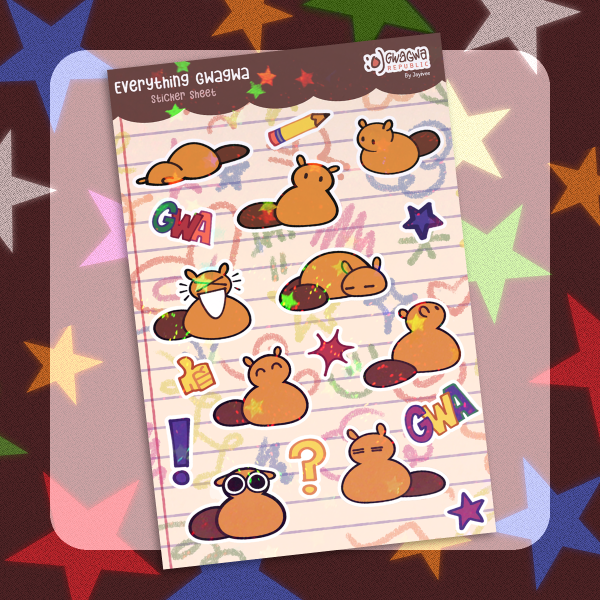 Everything Gwagwa - Peanut Squirrel Paper Stickers Sheet - Gwagwa Republic by Jayivee