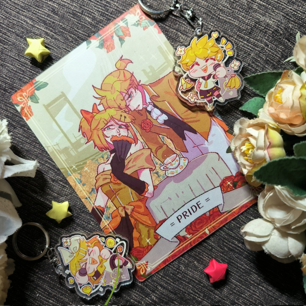 Evillious Chronicles : Pride Allen Avodania Rilliane Lucifen D'autriche Kagamine Rin Len Art Boards with Silver-Edged - 4.1"x5.83 "(105x148mm)