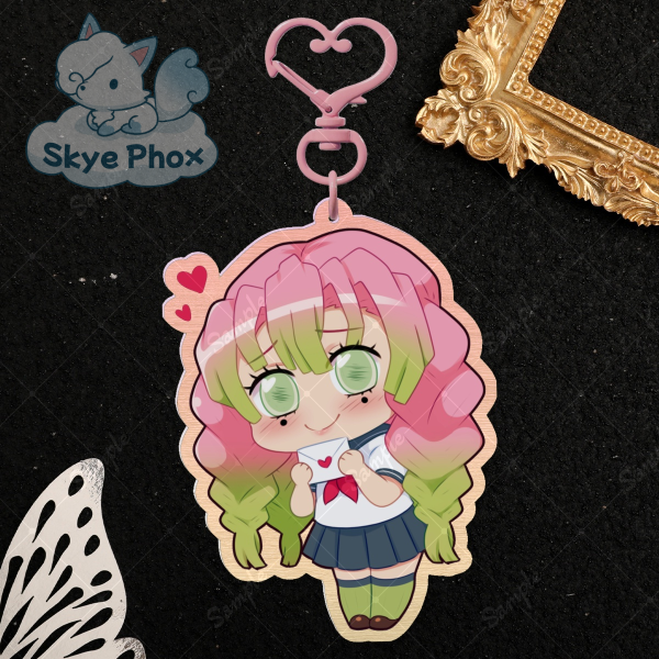 Mitsuri's Love Letter | Colored Wood Keychain