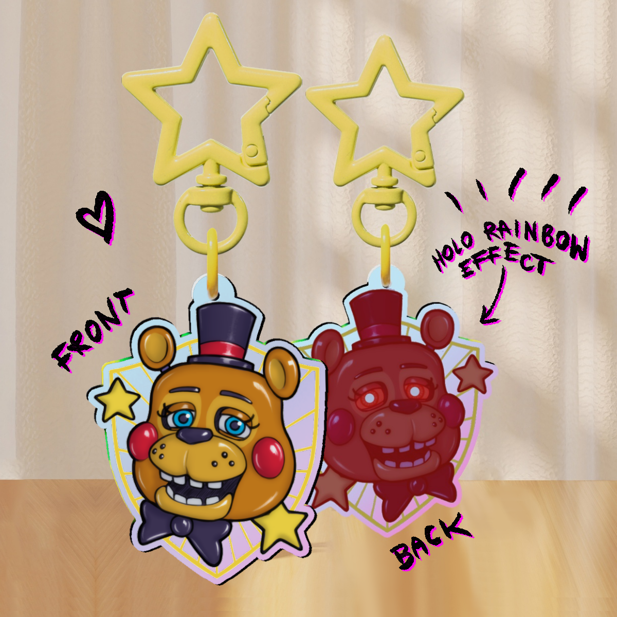 Toy Freddy Rainbow Keychain
