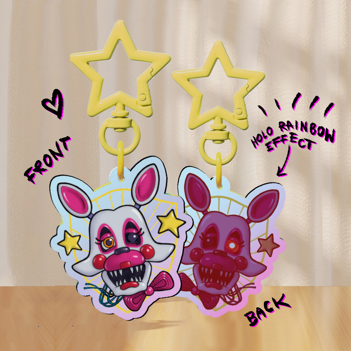 Mangle / Toy Foxy Rainbow Keychain