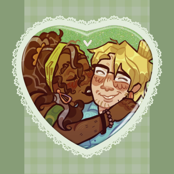 Mercedes and Henry Heart Shape Holographic Badge