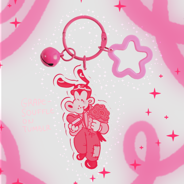 Cupid Wolf Valentines Keychain