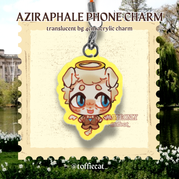 Aziraphale Phone Charm