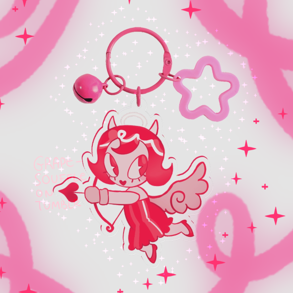 Cupid Lass Valentines Keychain