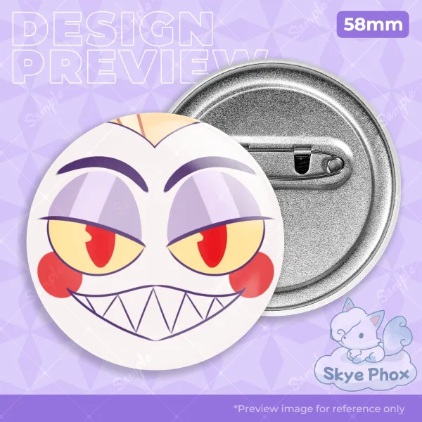 Lucifer Morningstar Face Round Badge (Button Pin) with Soft Touch