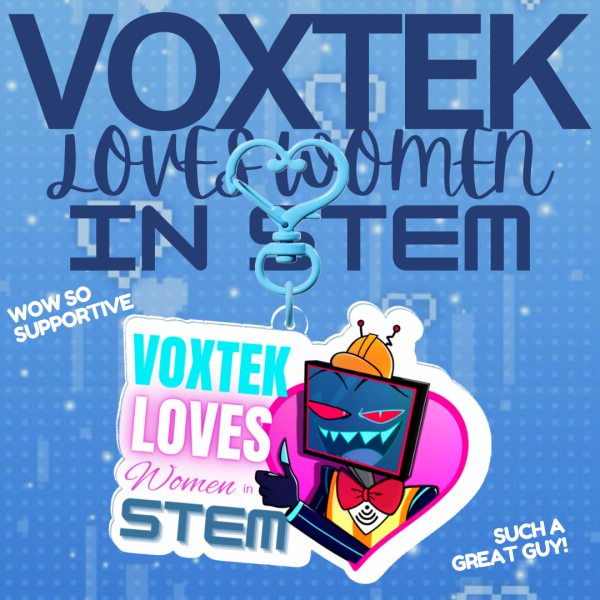 Voxtek LOVES Women in STEM Keychain (Construction Outfit)