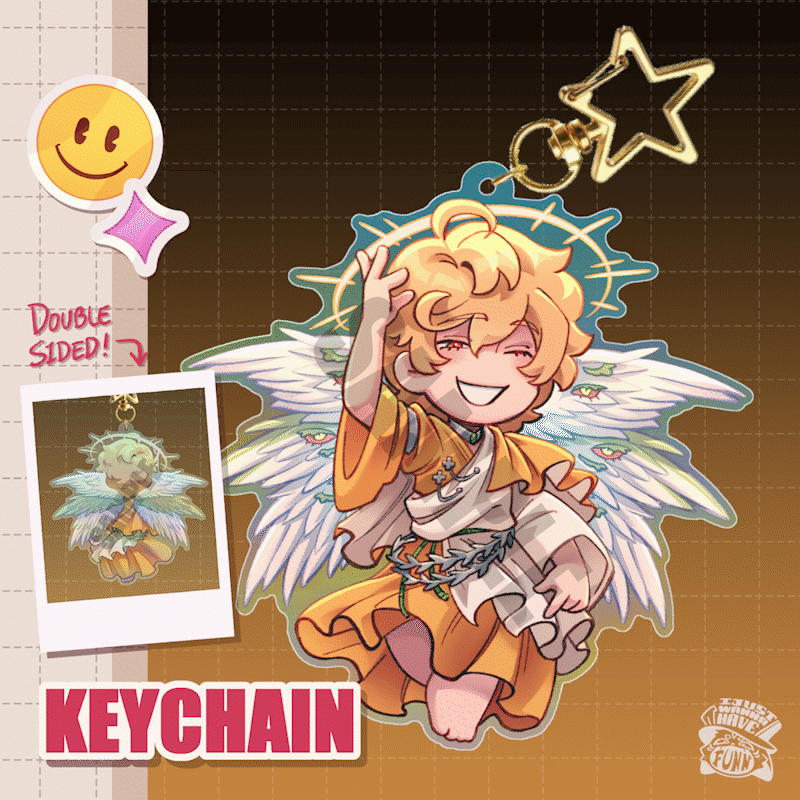 Angel Raph ✦ Rainbow Acrylic Keychain