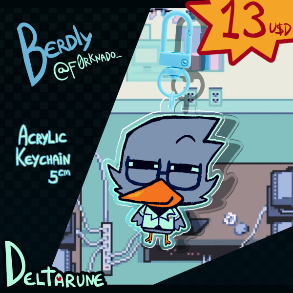 DELTARUNE BERDLY KEYCHAIN