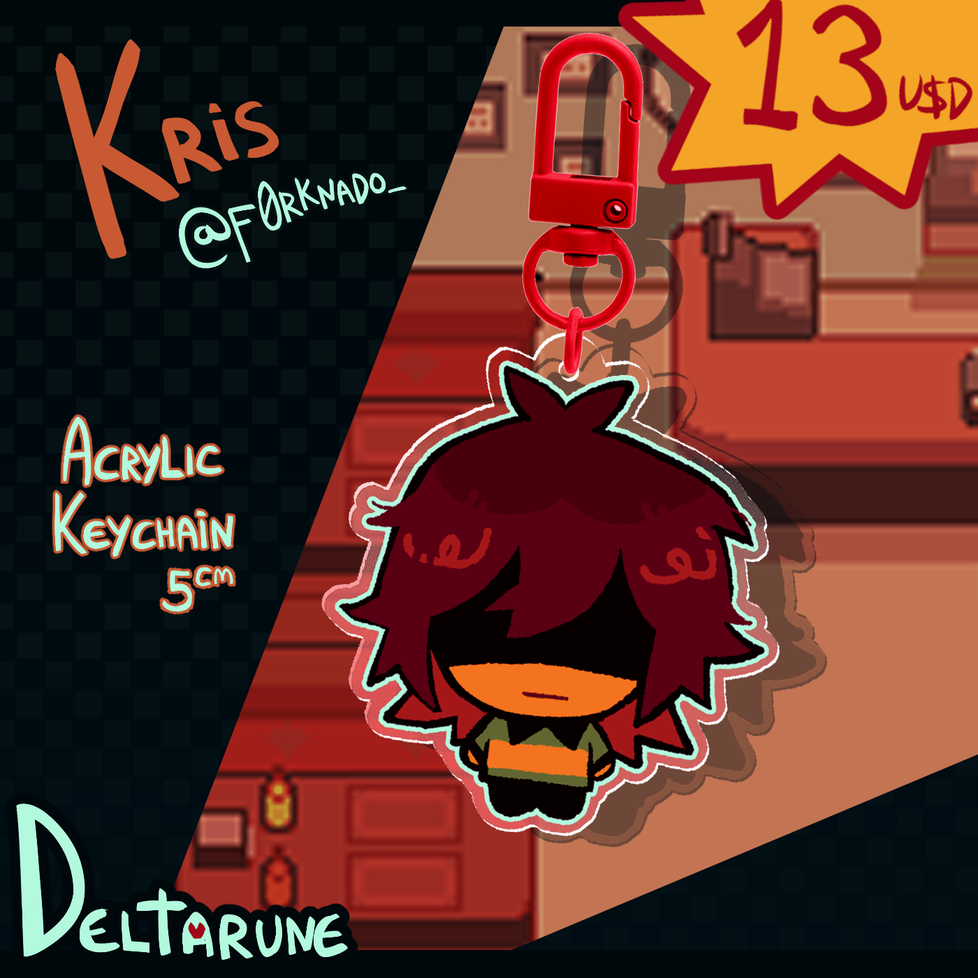 DELTARUNE KRIS KEYCHAIN